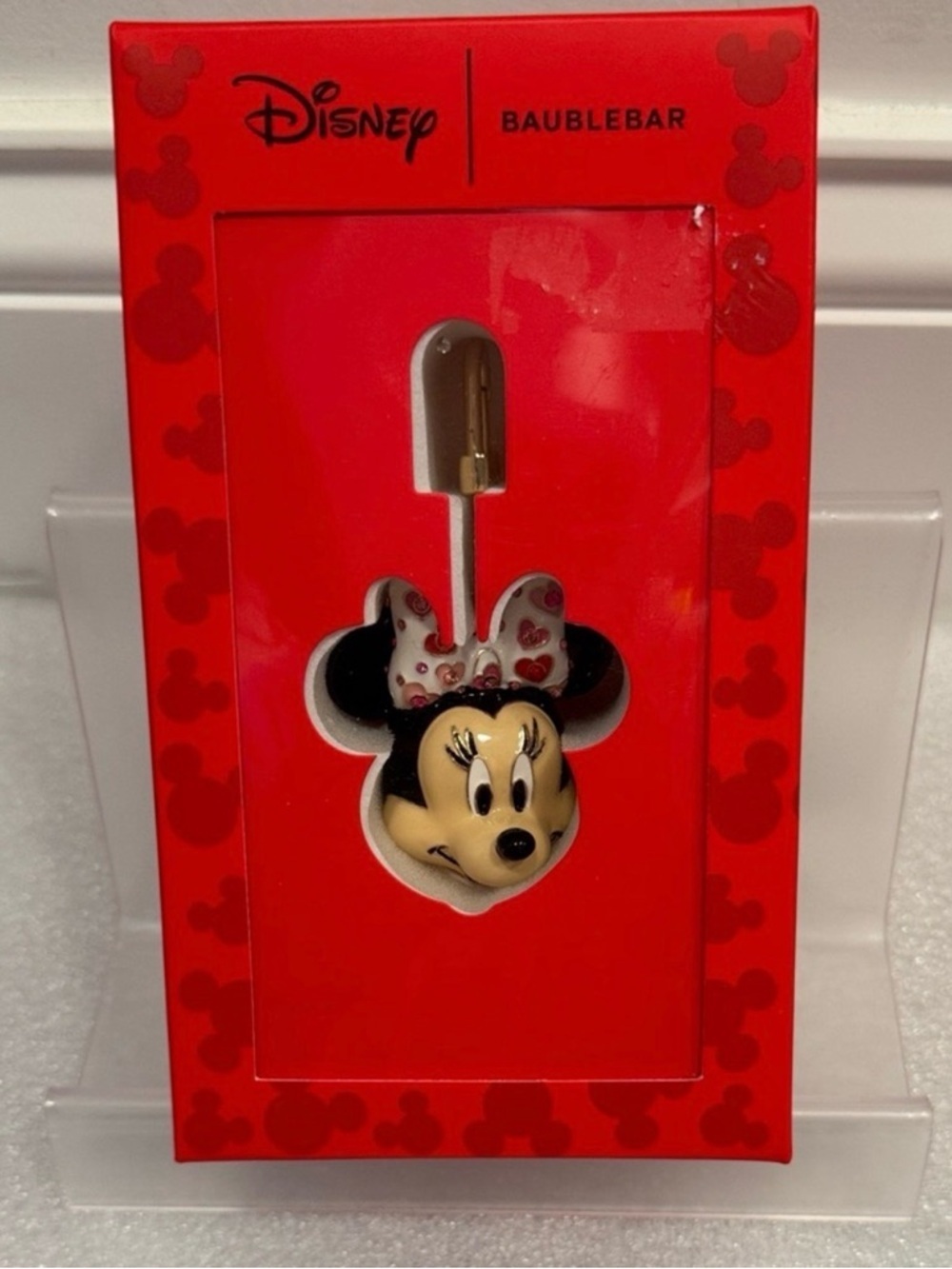 Disney x BaubleBar 3D Minnie Mouse Head Bag Charm Keychain NIB